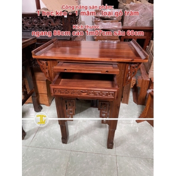 BÀN THỜ GIA TIÊN 1 TẦNG GỖ TRÀM GT110