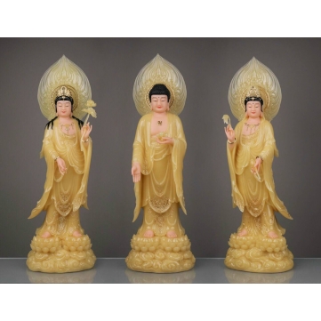 Tây Phương Tam Thế Phật Bột Đá Cao Cấp 68cm, 88cm