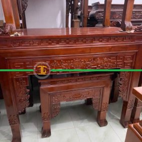 BÀN THỜ GIA TIÊN CẶP GỖ TRÀM 1M54